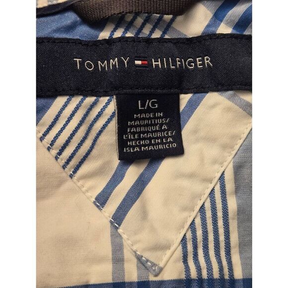 Tommy Hilfiger Mens Size Large Blue/White Button Up Shirt - Picture 5 of 6